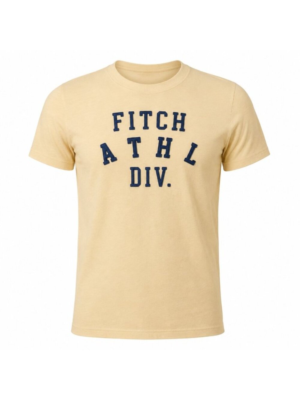 Abercrombie & Fitch Muscle Fit T-Shirt Mens Small Cream 100% Cotton Embroidered